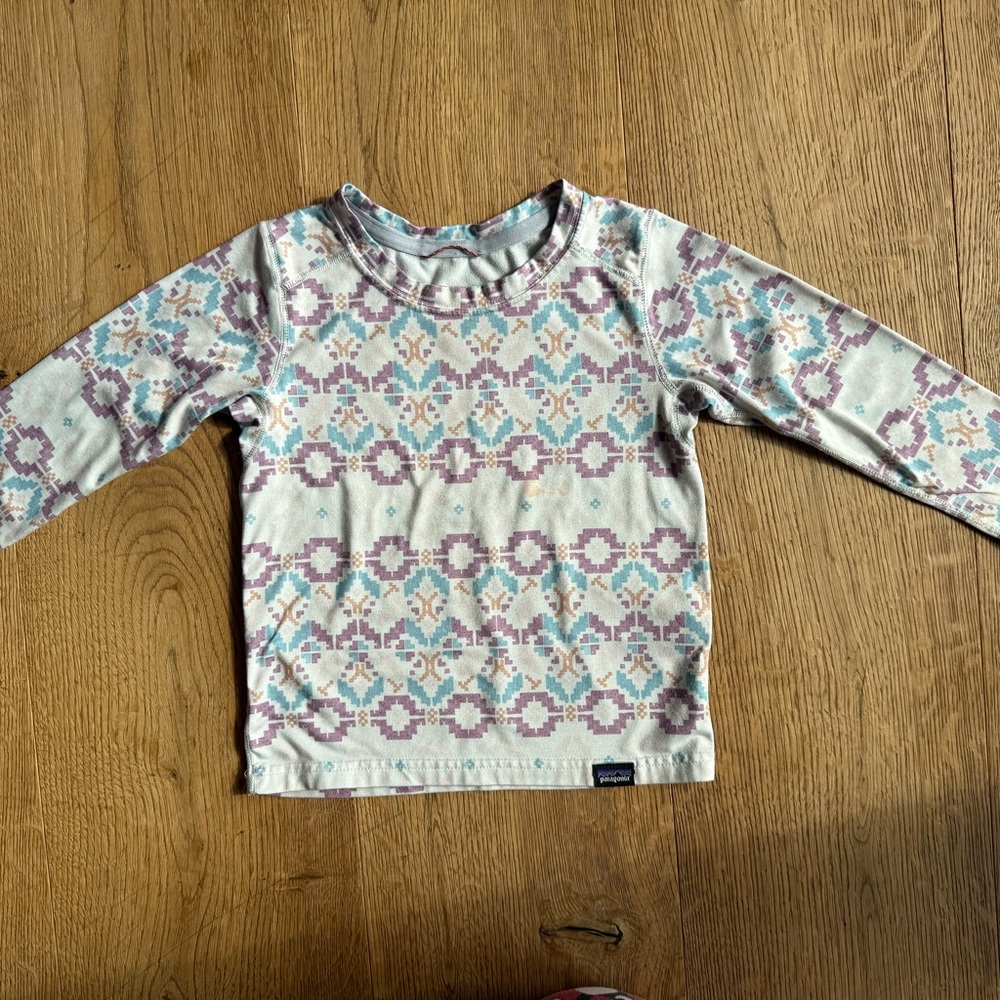 Patagonia Blue and Pink Long Sleeve Tee